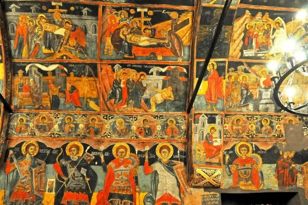 Многофигурен стенопис в храма в Арбанаси