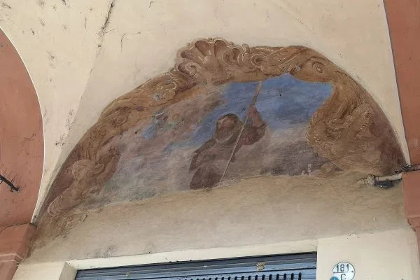 Стенопис по свода на портика към Сан Лука