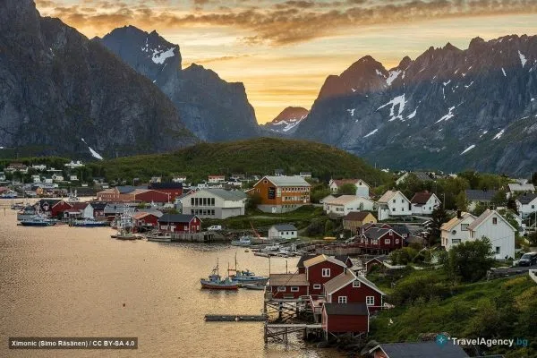 Селце на Лофотен по залез